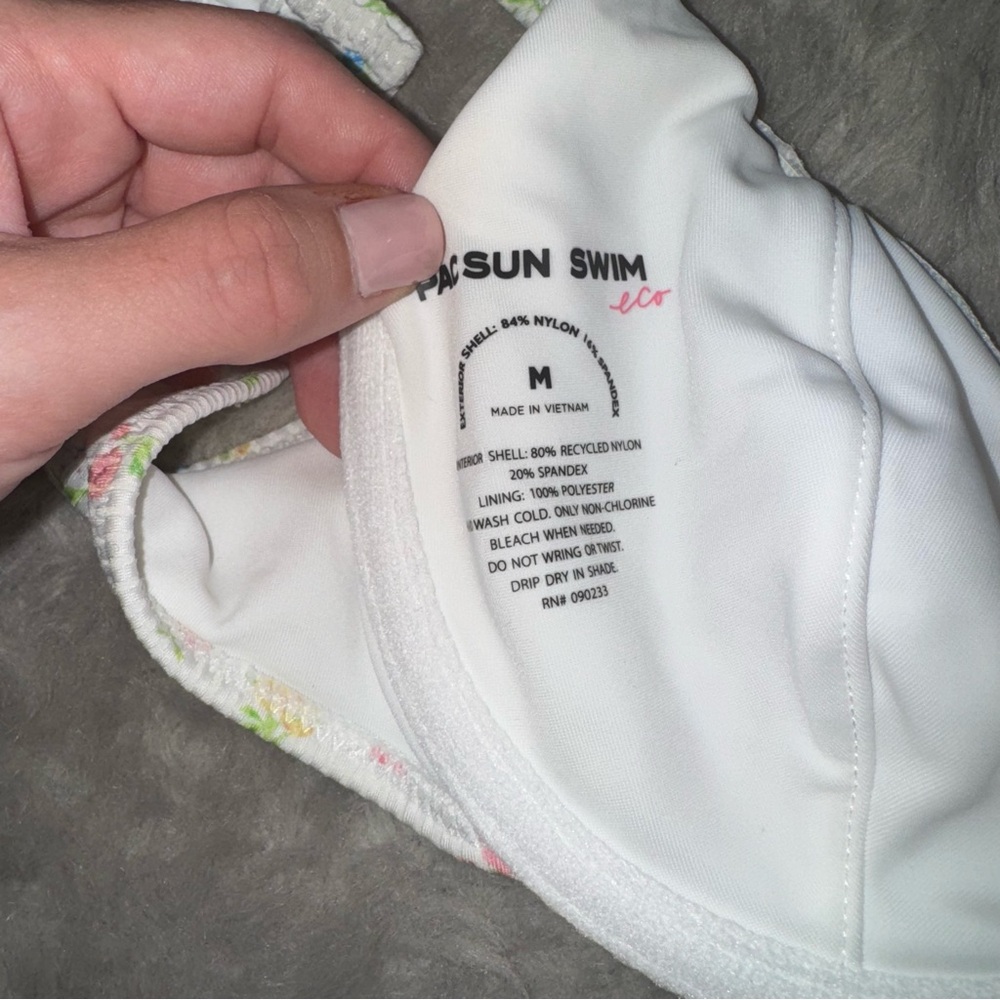 PacSun Eco Floral Nessa Ribbed Bralette Top & Scoop High Cut Bottom Bikini Set - Picture 11 of 16